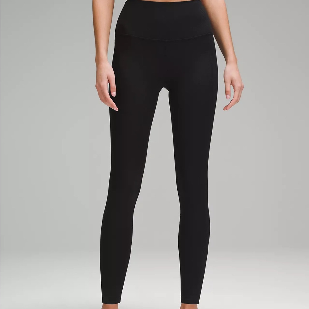 Lululemon Athletica Ribbed Black Leggings 28” Size 2